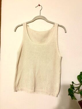 Crochet top size small. Cream Sleeveless. Lightweight.